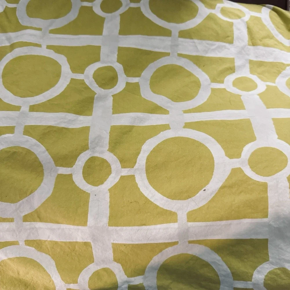 West Elm Full Queen Duvet Comforter Cover Lime Green 92x88
